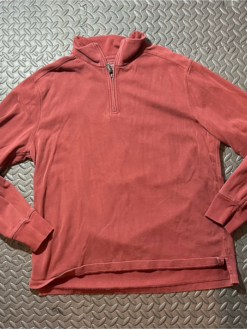 J.Crew Men's Large Sueded Jersey Quarter-Zip Pullover - Faded Red / Marsala